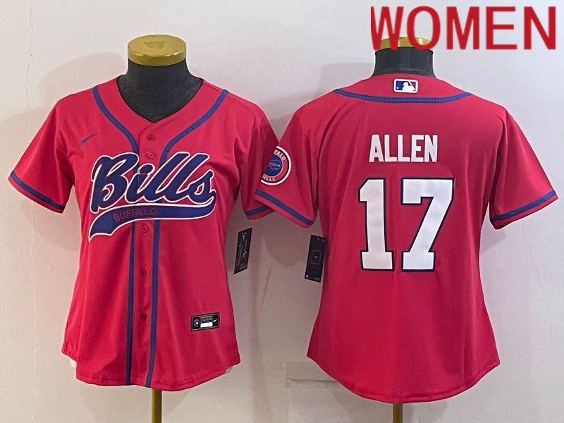 Women Buffalo Bills #17 Allen Red 2022 Nike Co branded NFL Jersey->los angeles rams->NFL Jersey